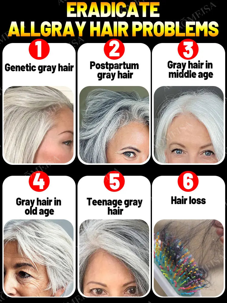 Anti-Grey Hair Essence, Restore Natural Hair Color And