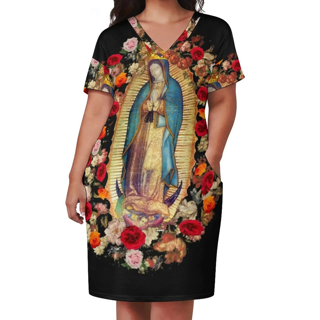 Virgin Mary Catholic Dress Short Sleeve Our Lady