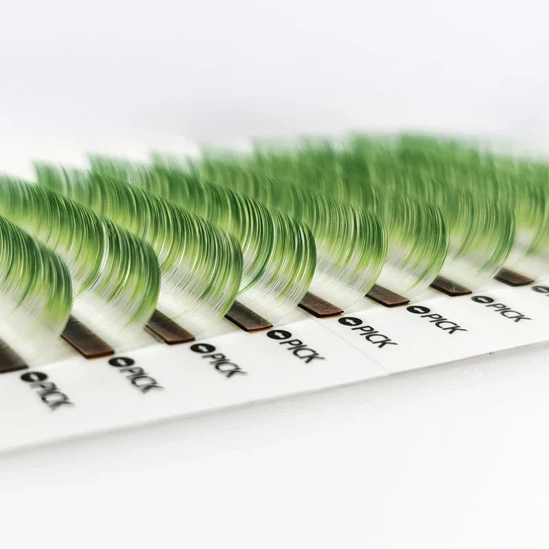 Ombre White Green Blue Purple Color Eyelash Extension