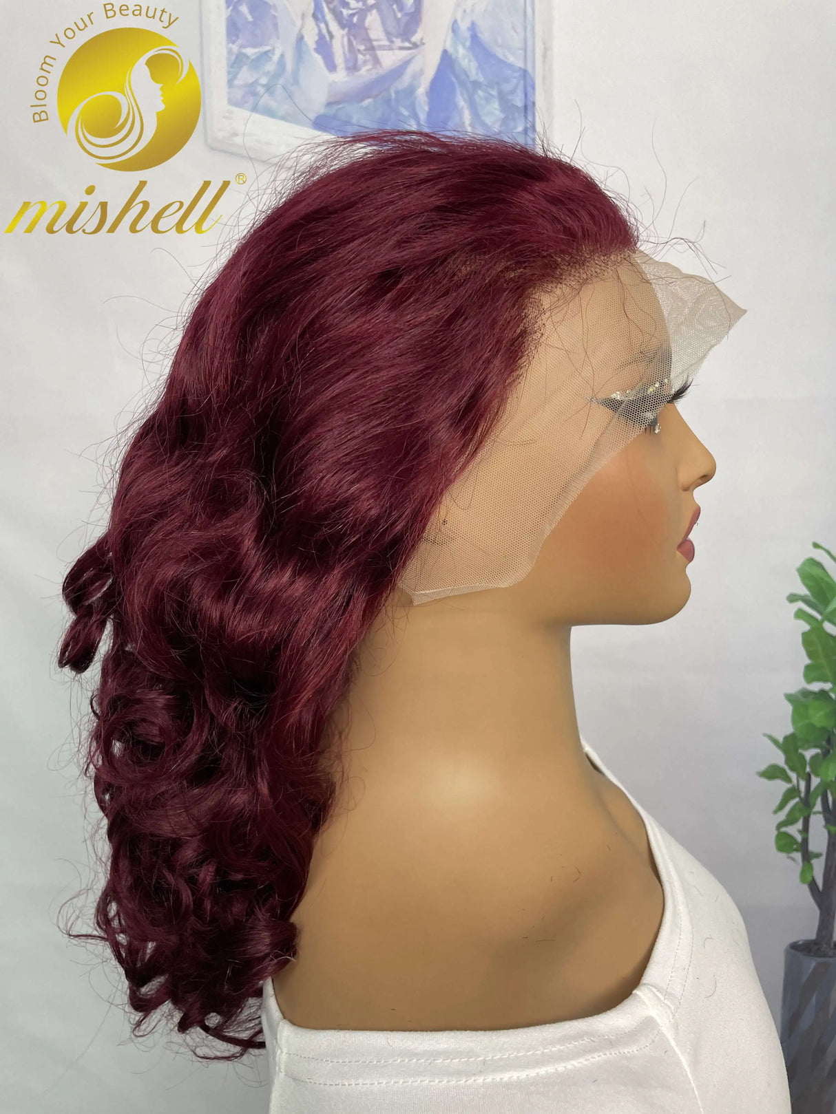 Density J Burgundy Bouncy Curly Human Hair