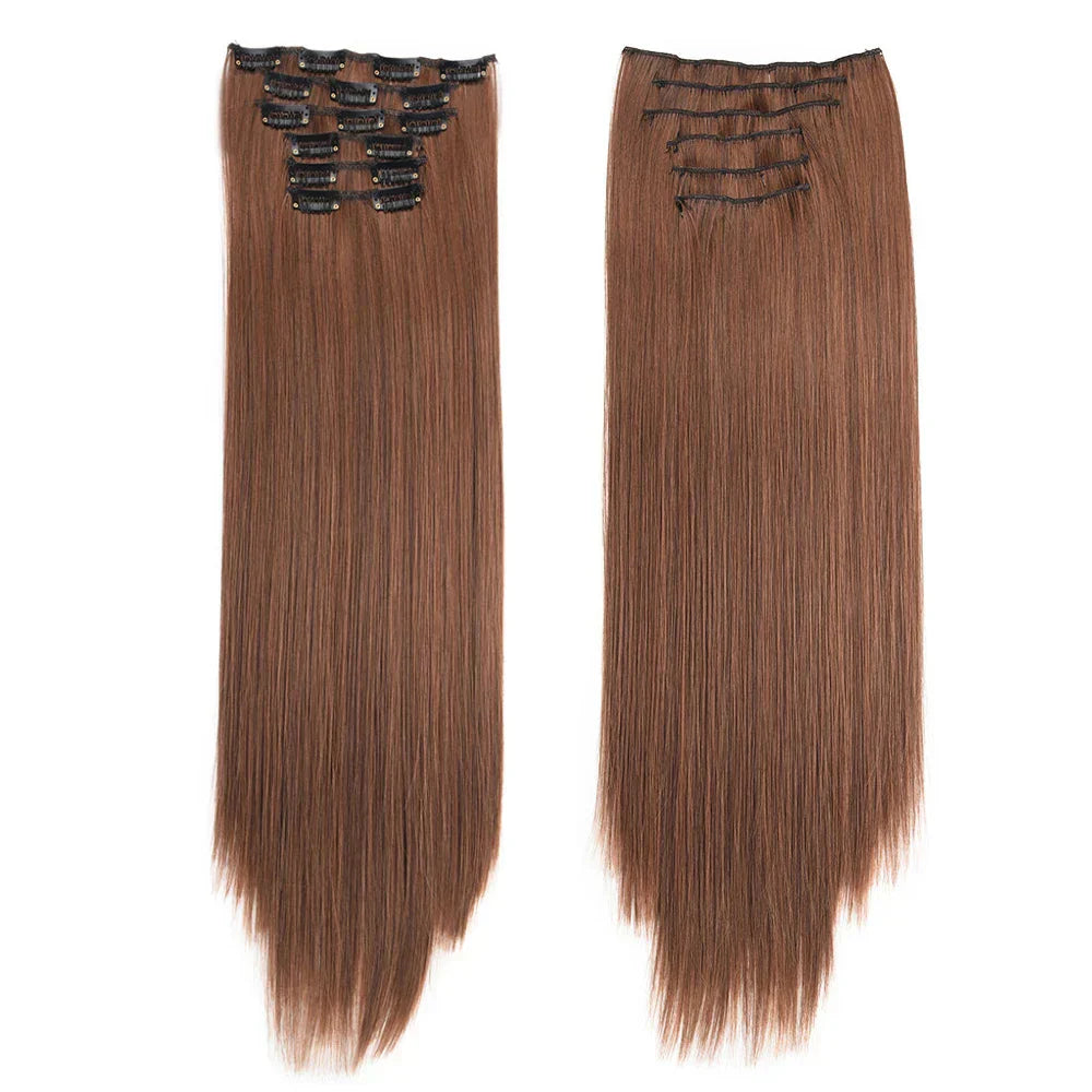 Synthetic Clip In Hair Extensions Pcs/Set Clips Long