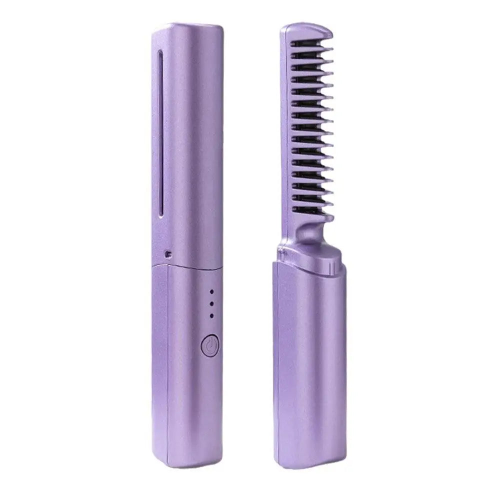 In Lazy Wireless Hair Hot Comb Mini Rechargeable