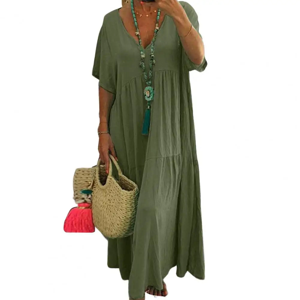 Soft Chic Big Hem Beach Maxi Dress Lady