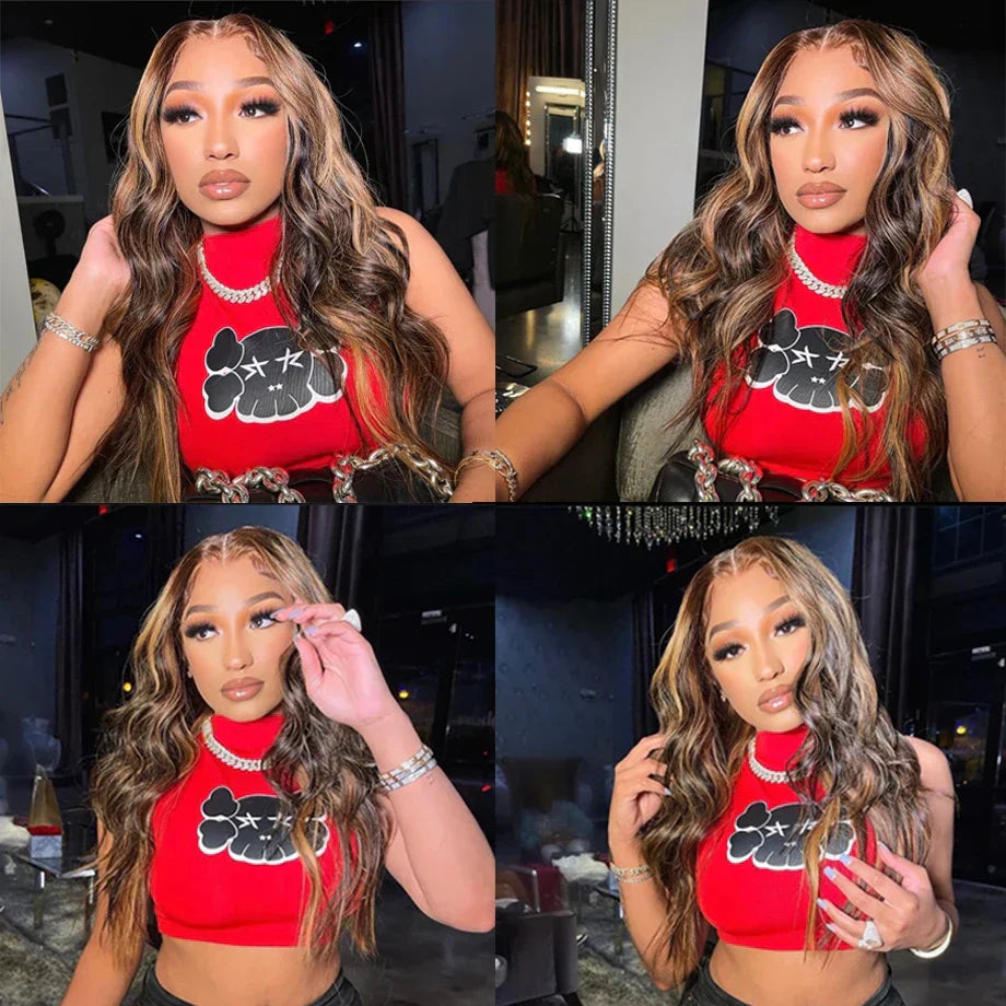 Highlight Wig Human Hair Body Wave Lace Front