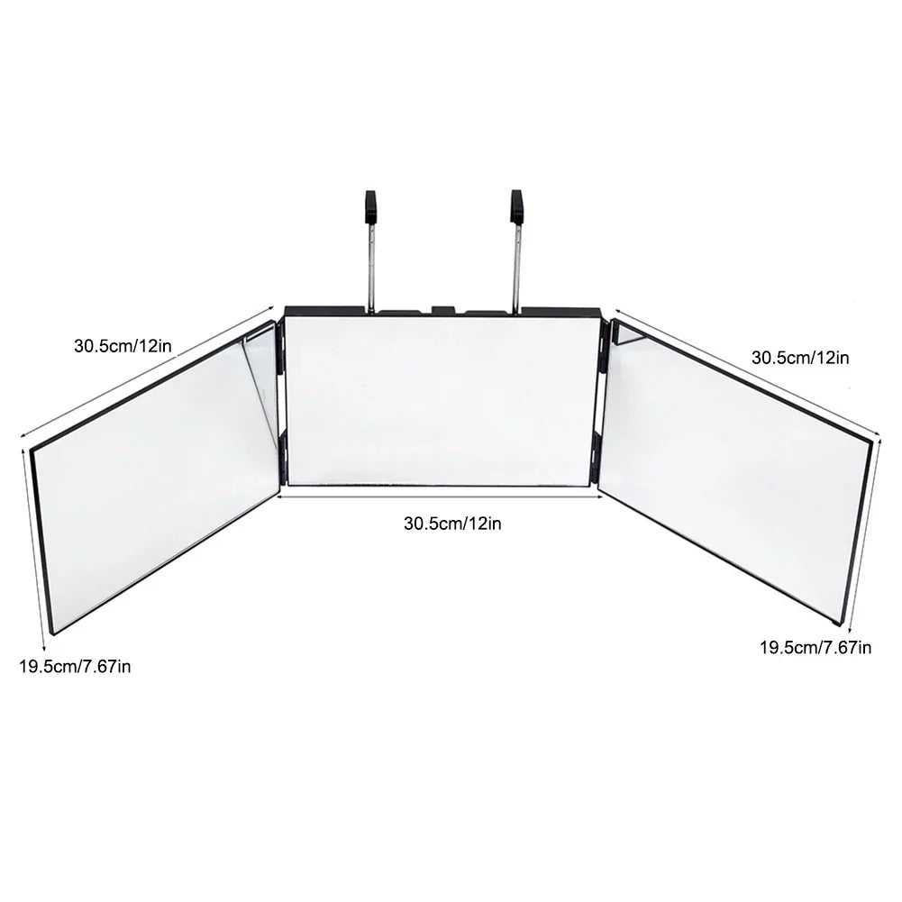 Way Mirror With Lights Cosmetic Mirror Trifold Hair