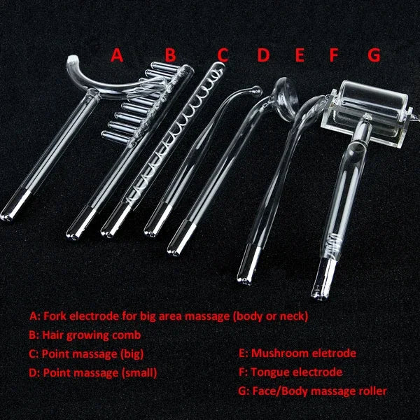 Red Or Violet Ray Electrodes Glass Tube Wand