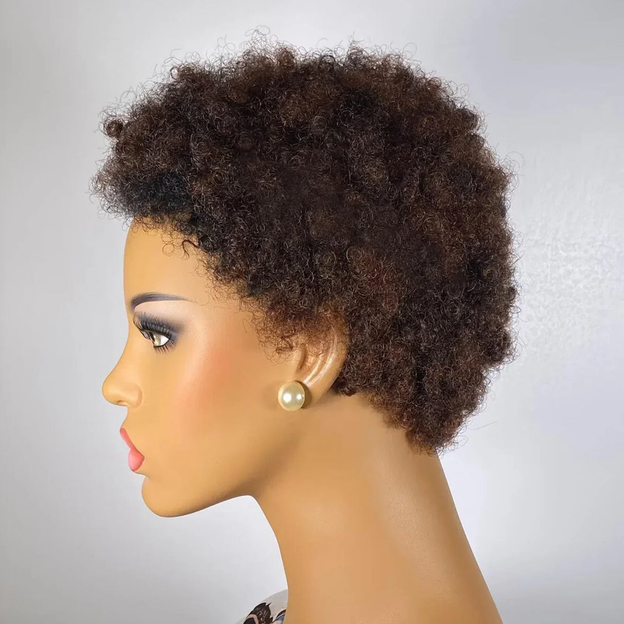 Ombre Highlight Honey Brown Low Cut Afro Wig/Afro