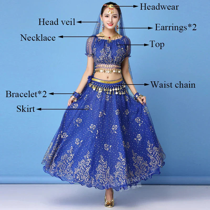 New Bollywood Costume Set Belly Dance Performance Clothes