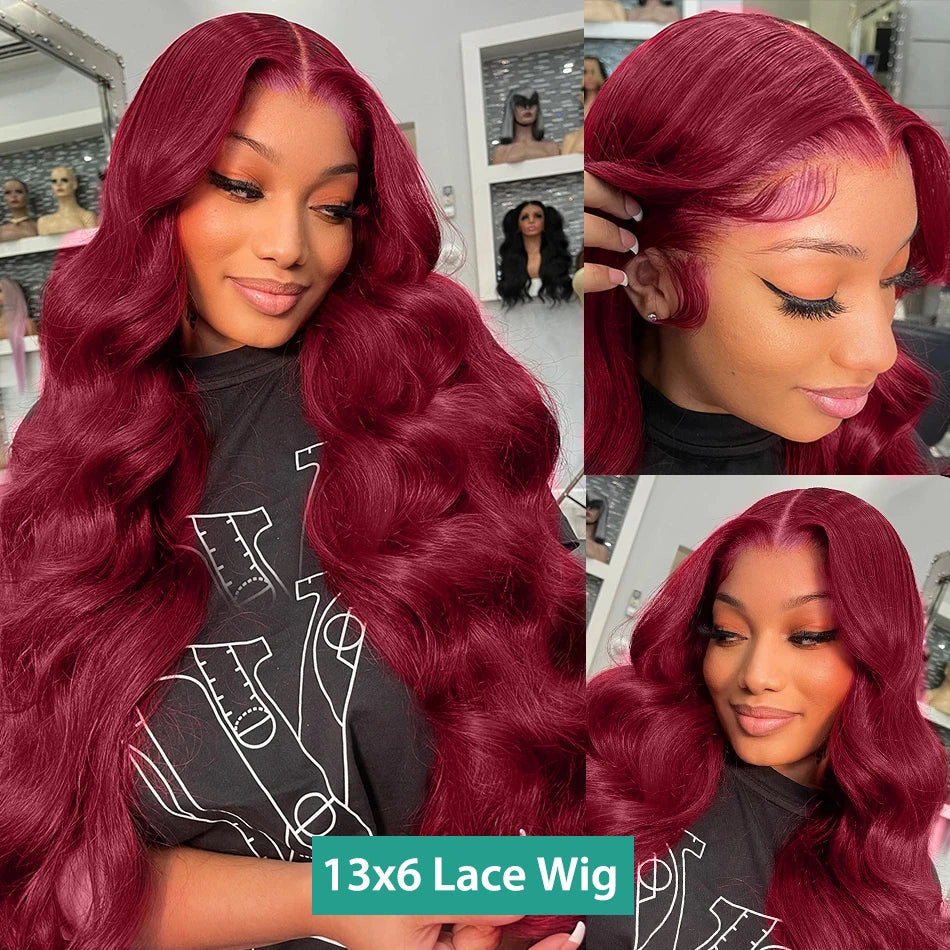 Melodie J Burgundy X Body Wave Lace Frontal