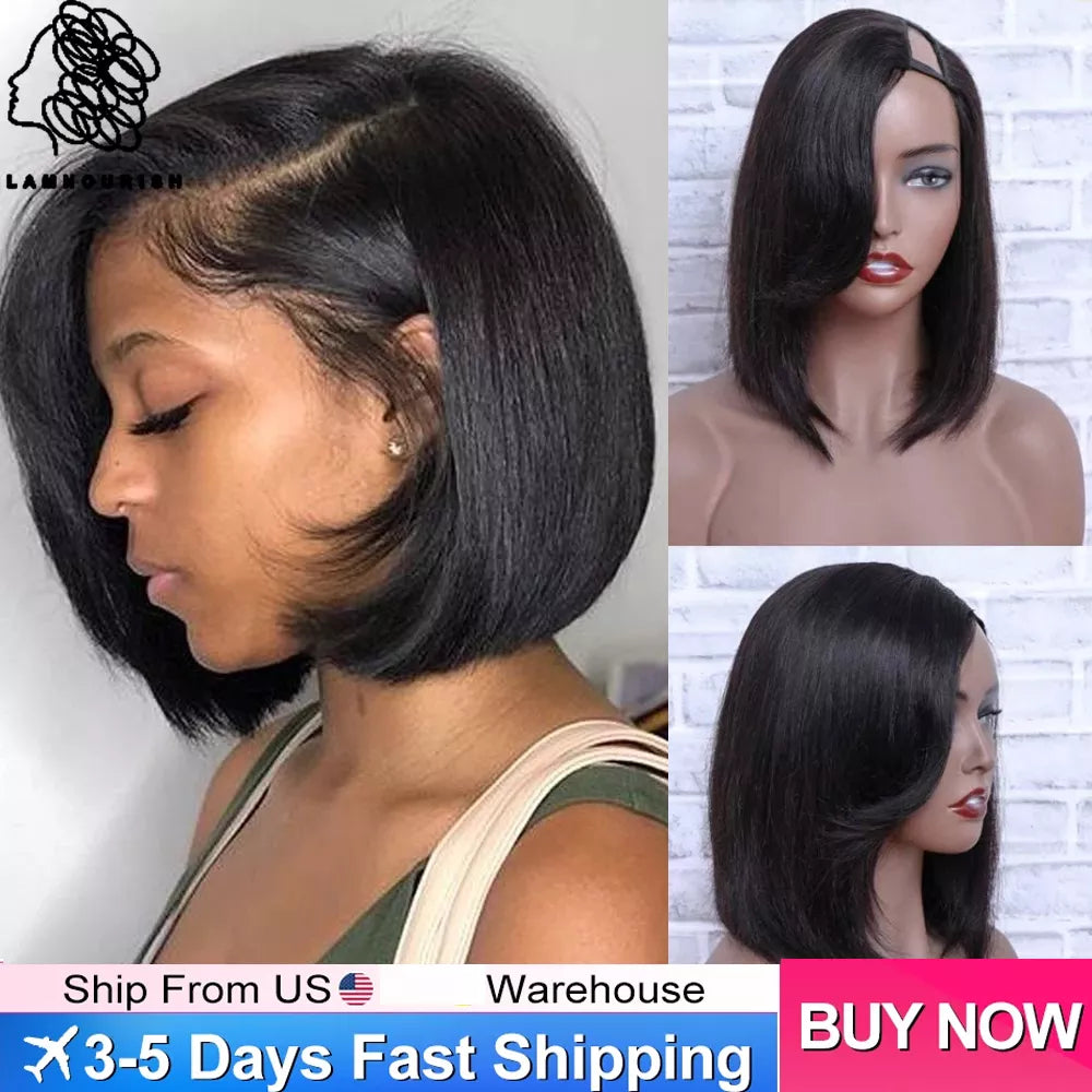 Part Bob Wig Left Side U Part