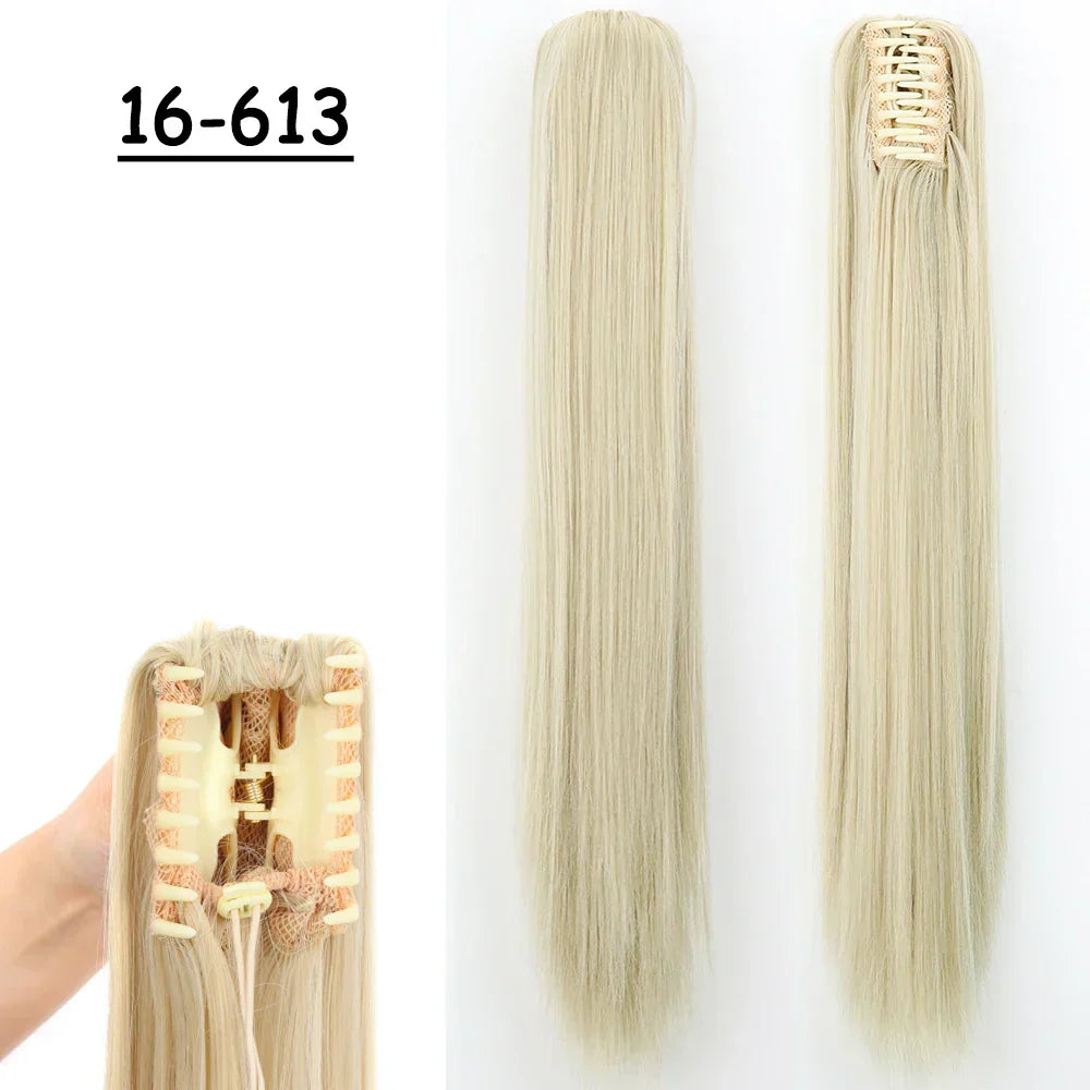 Synthetic Claw Clip On Ponytail Hair Extensions Long