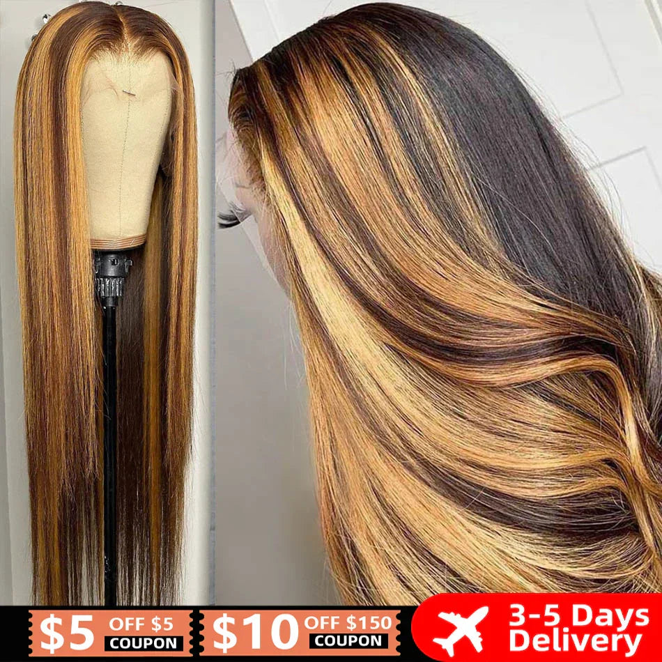 Highlight Lace Front Wig Highlight Straight