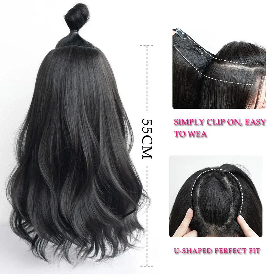As-Part Synthetic Clip In Hair Extension Long Thick