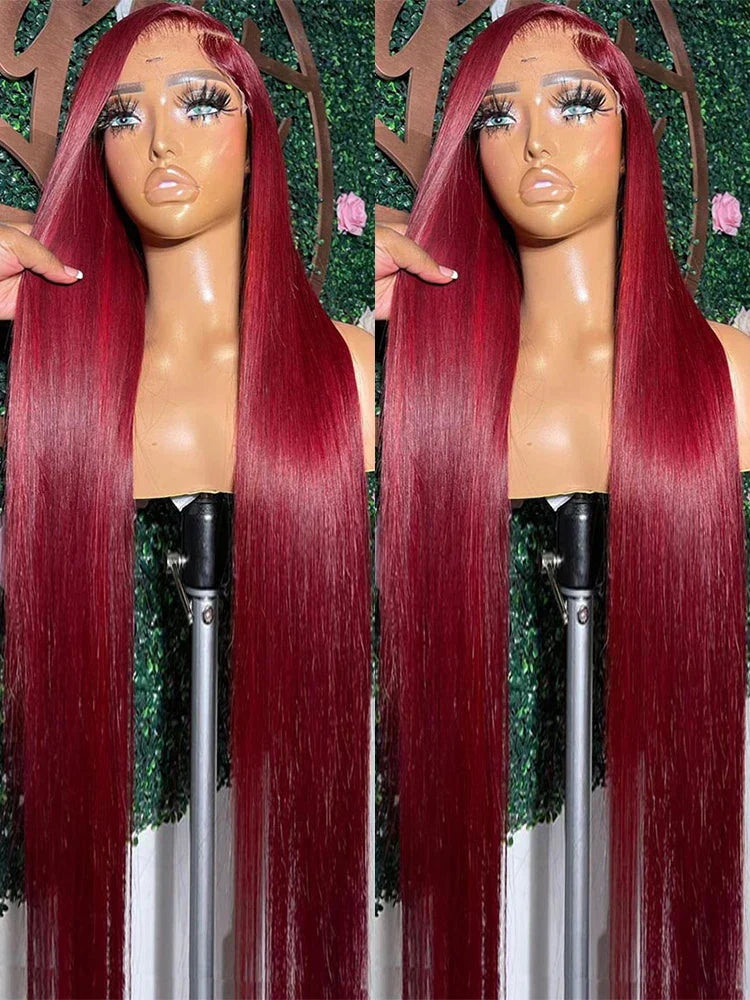 Burgundy X Hd Lace Frontal Human Hair Wig
