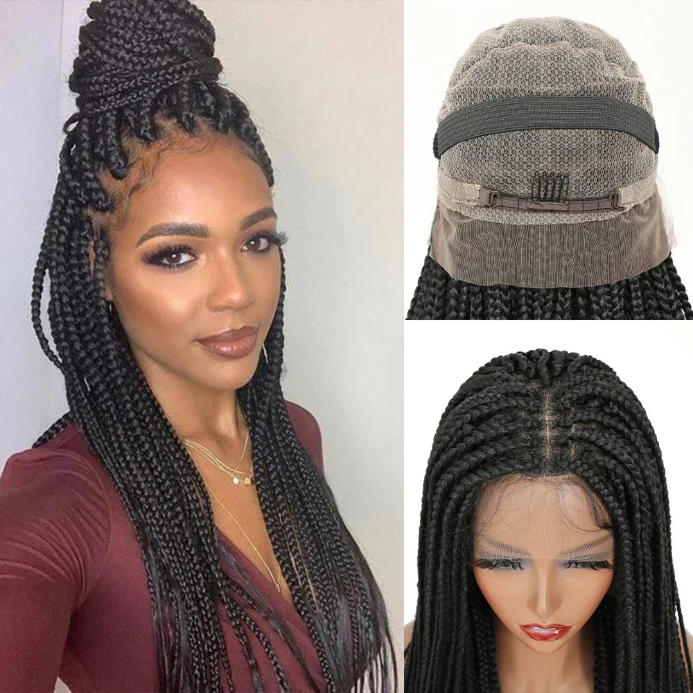 Full Lace Front Box Braided Synthetic Wigs