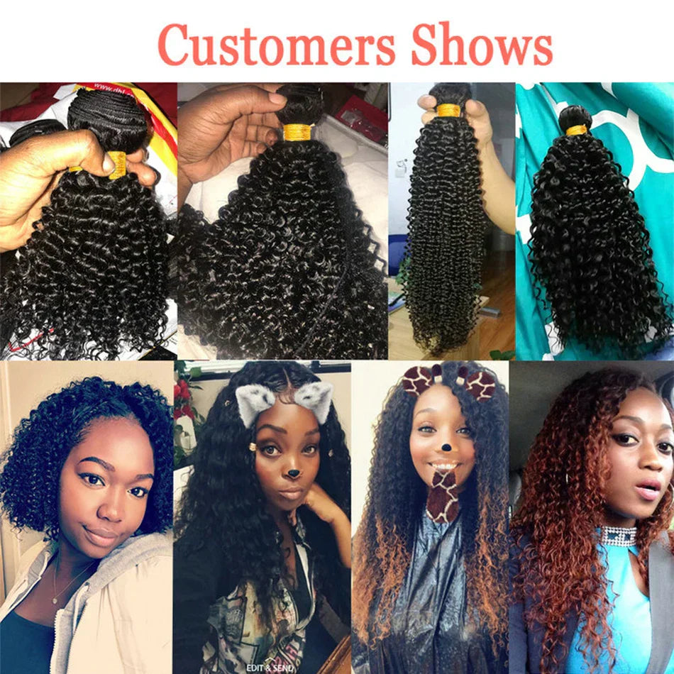 Human Hair Kinky Curly Bundles Raw Hair