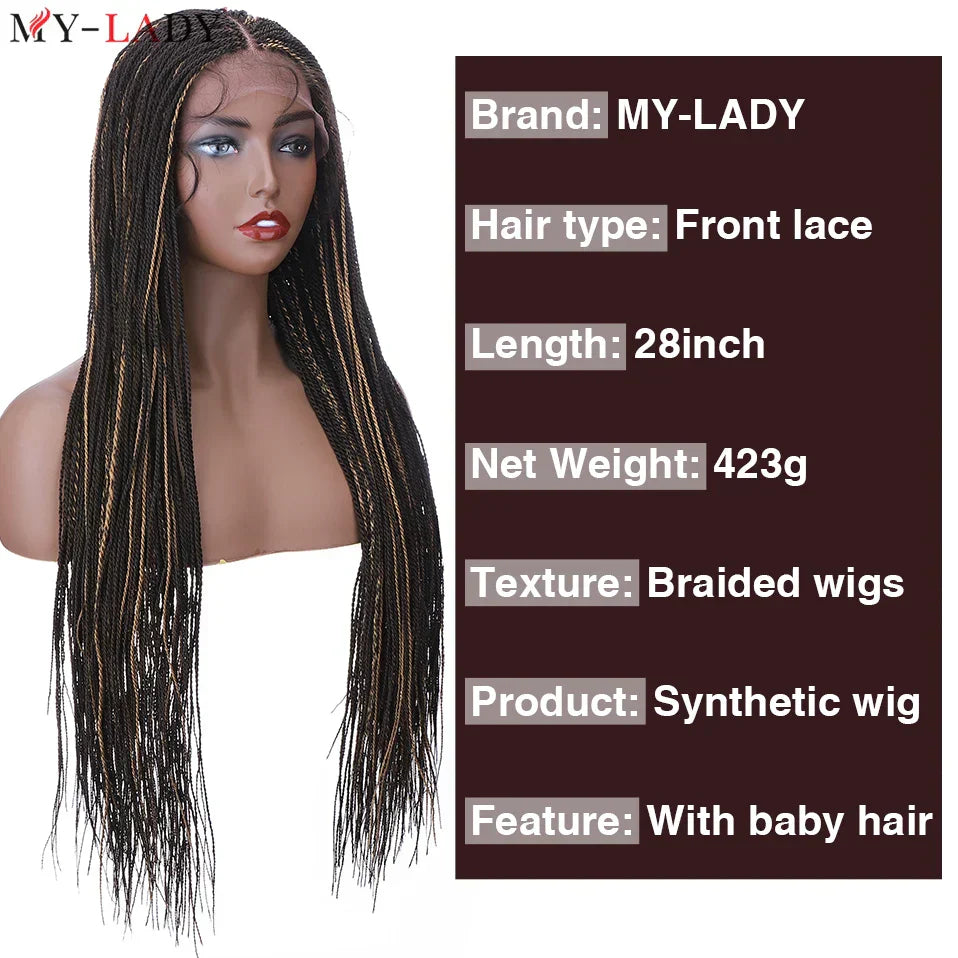 My-Lady Synthetic Braided Wigs Senegalese Twist Lace Front