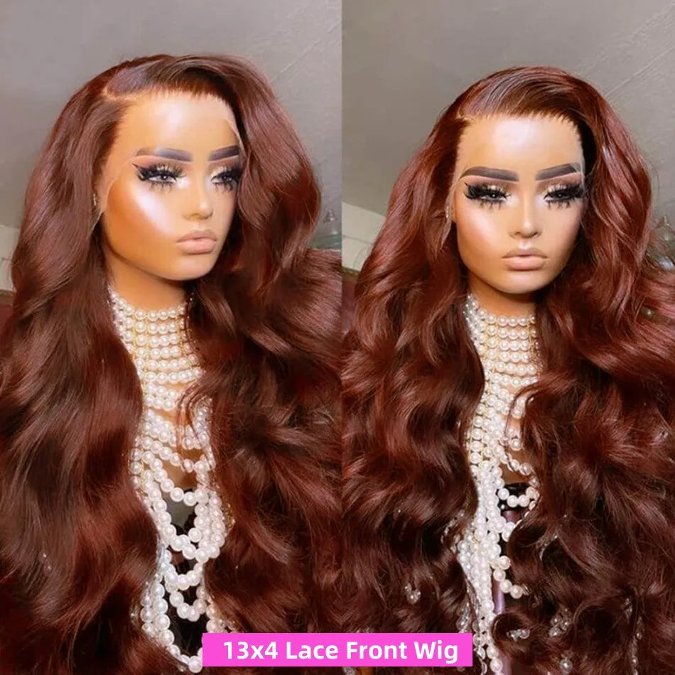 Reddish Brown Hd Lace Frontal Wig Preplucked