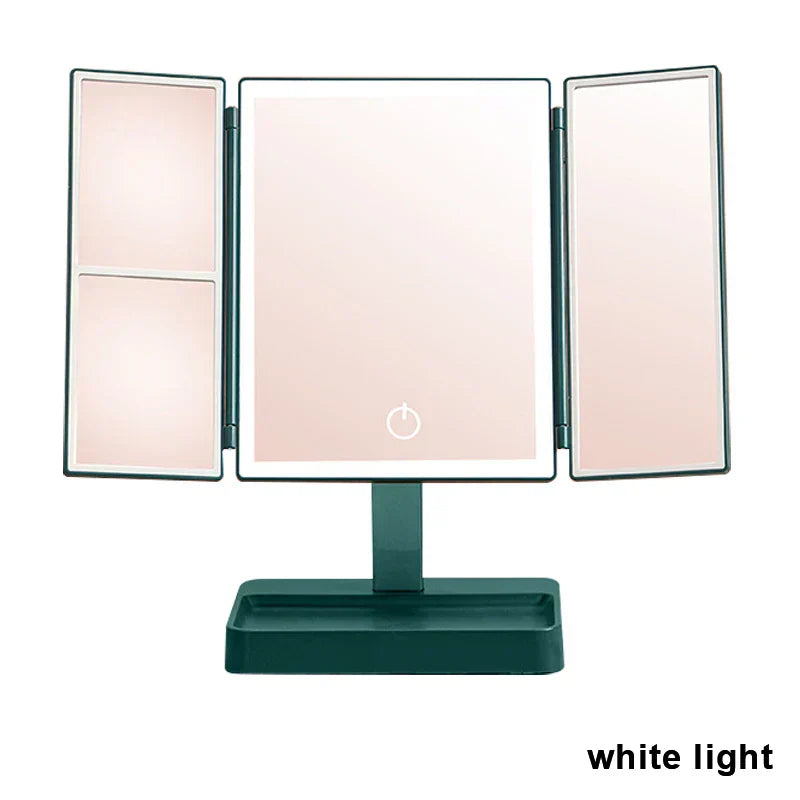 Led Light Vanity Mirror Magnifying Cosmetic Folding