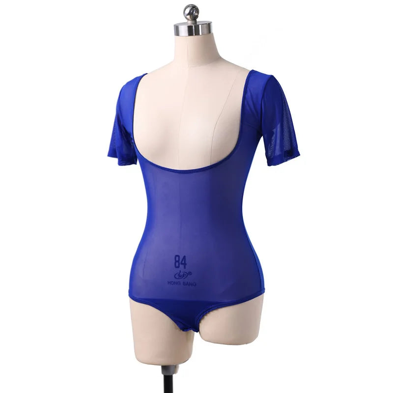 Long Sleeve Bodycon Gauze Top Sheer Pure Mesh