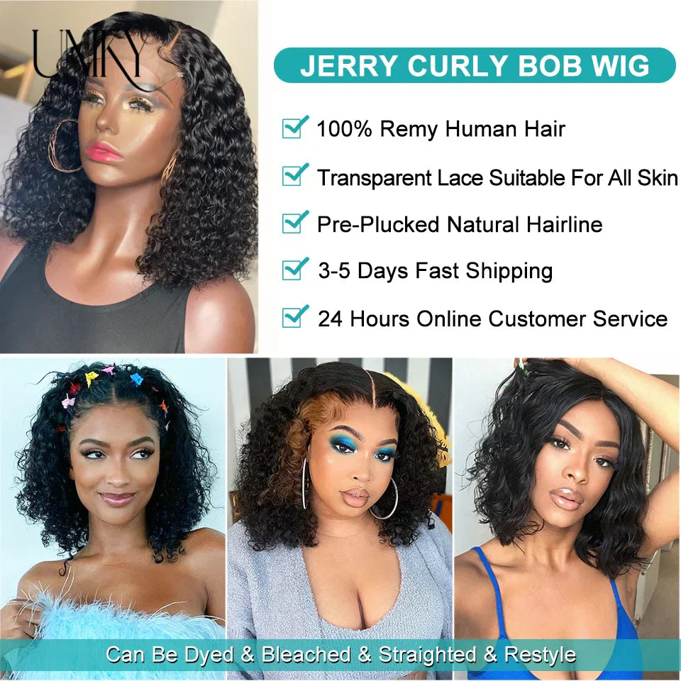 Wigs Human Hair Jerry Curly Lace Front Wig