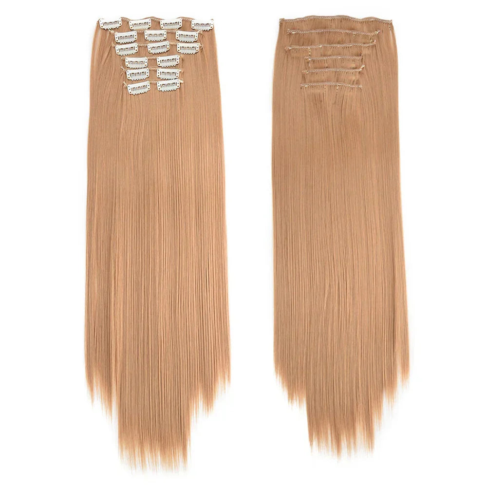 Synthetic Clip In Hair Extensions Pcs/Set Clips Long