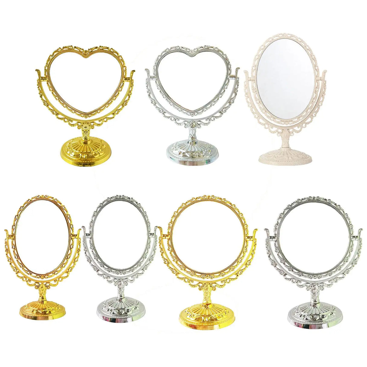 Tabletop Makeup Mirror Elegant Decorative Degree Rotation Desktop