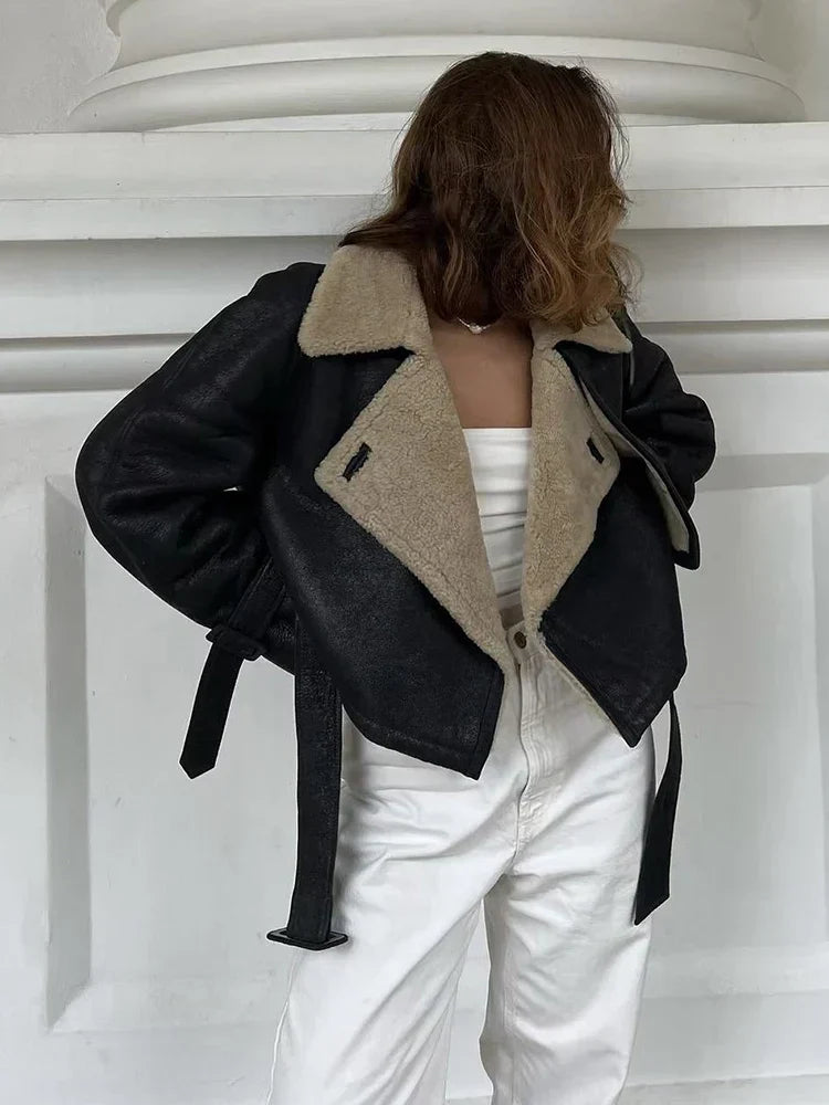 Winter Autumn Streetwear New Women'S Sheepskin Lamb Fur