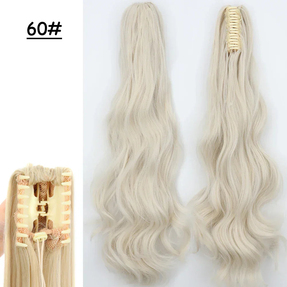 Synthetic Claw Clip On Ponytail Hair Extensions Long