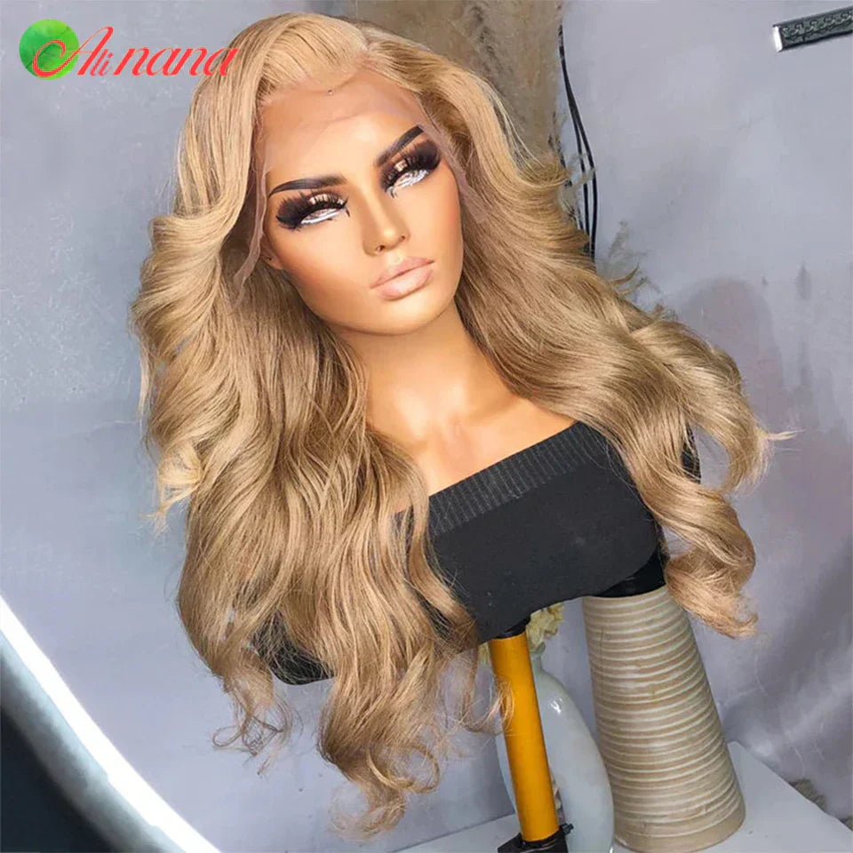 Light Ash Blonde Colored Glueless Wear Go 13X4