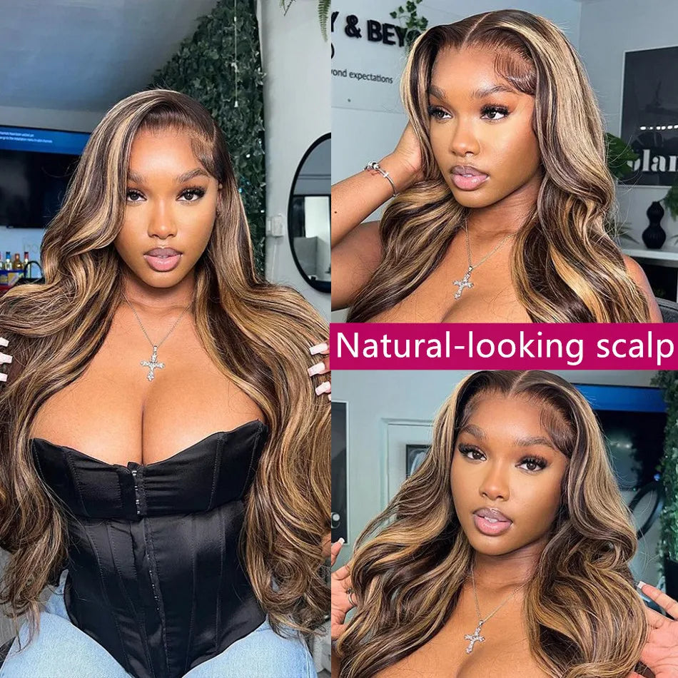 Hd Lace Frontal Wig Honey Blonde Body