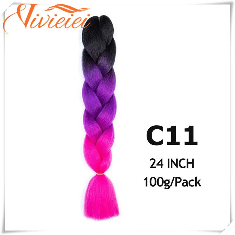 Pink Ombre Jumbo Braids Hair Extensions