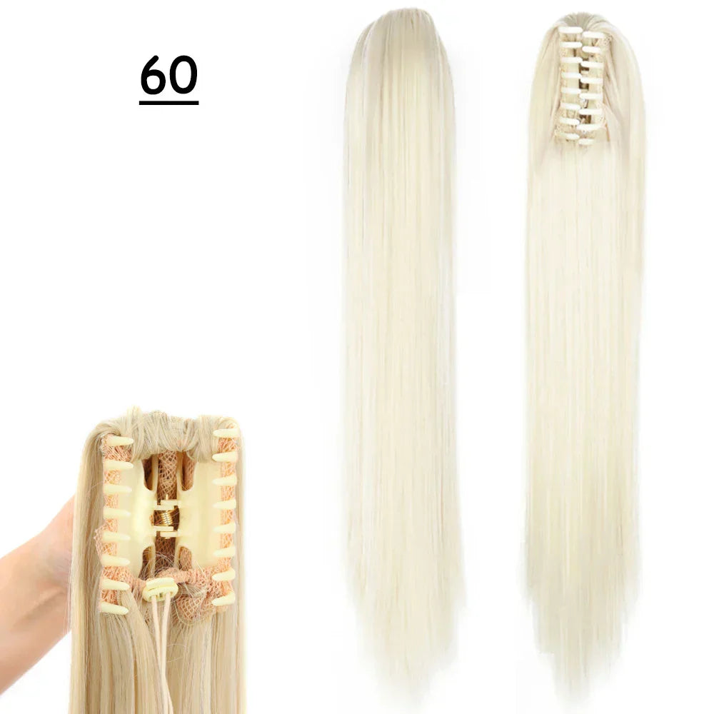 Synthetic Claw Clip On Ponytail Hair Extensions Long