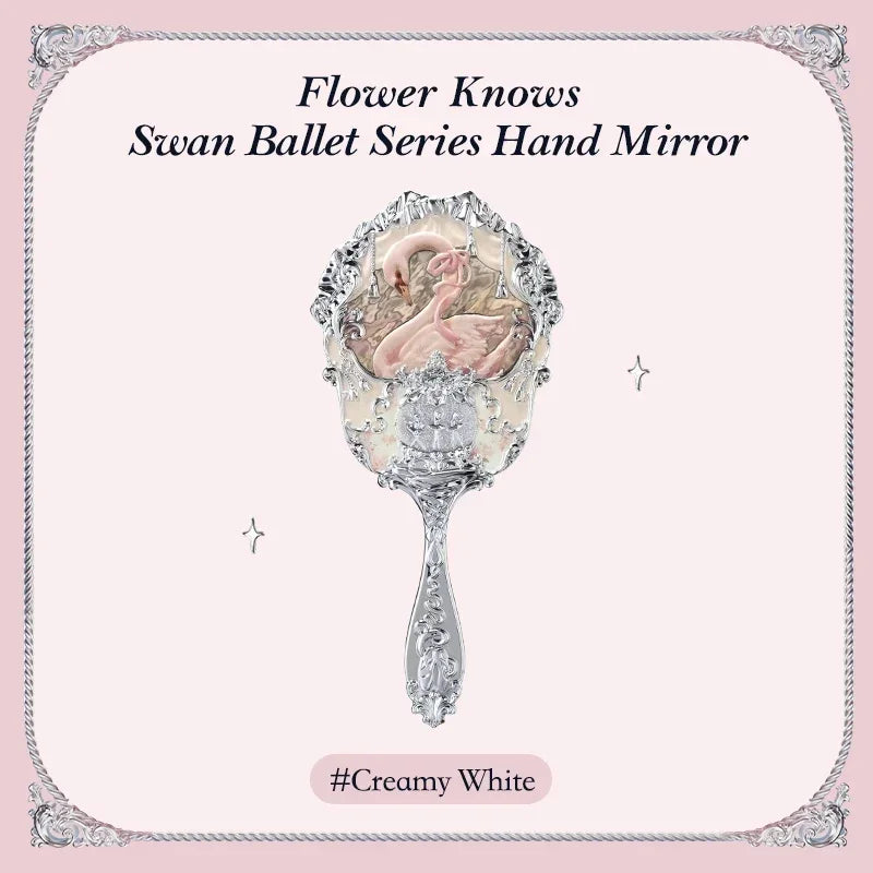 Flower Knows Swan Ballet Series Hand Holding Mirror
