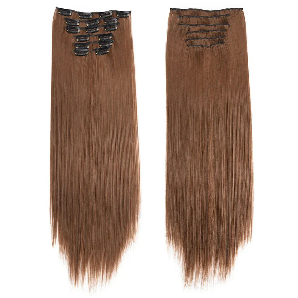 Synthetic Clip In Hair Extensions Pcs/Set Clips Long