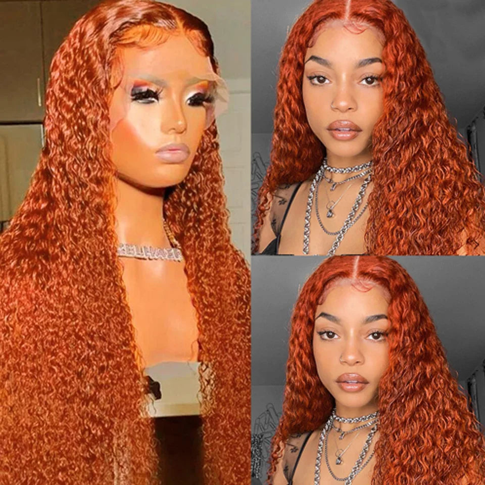 Ginger Full Lace Front Human Hair Wigs Deep