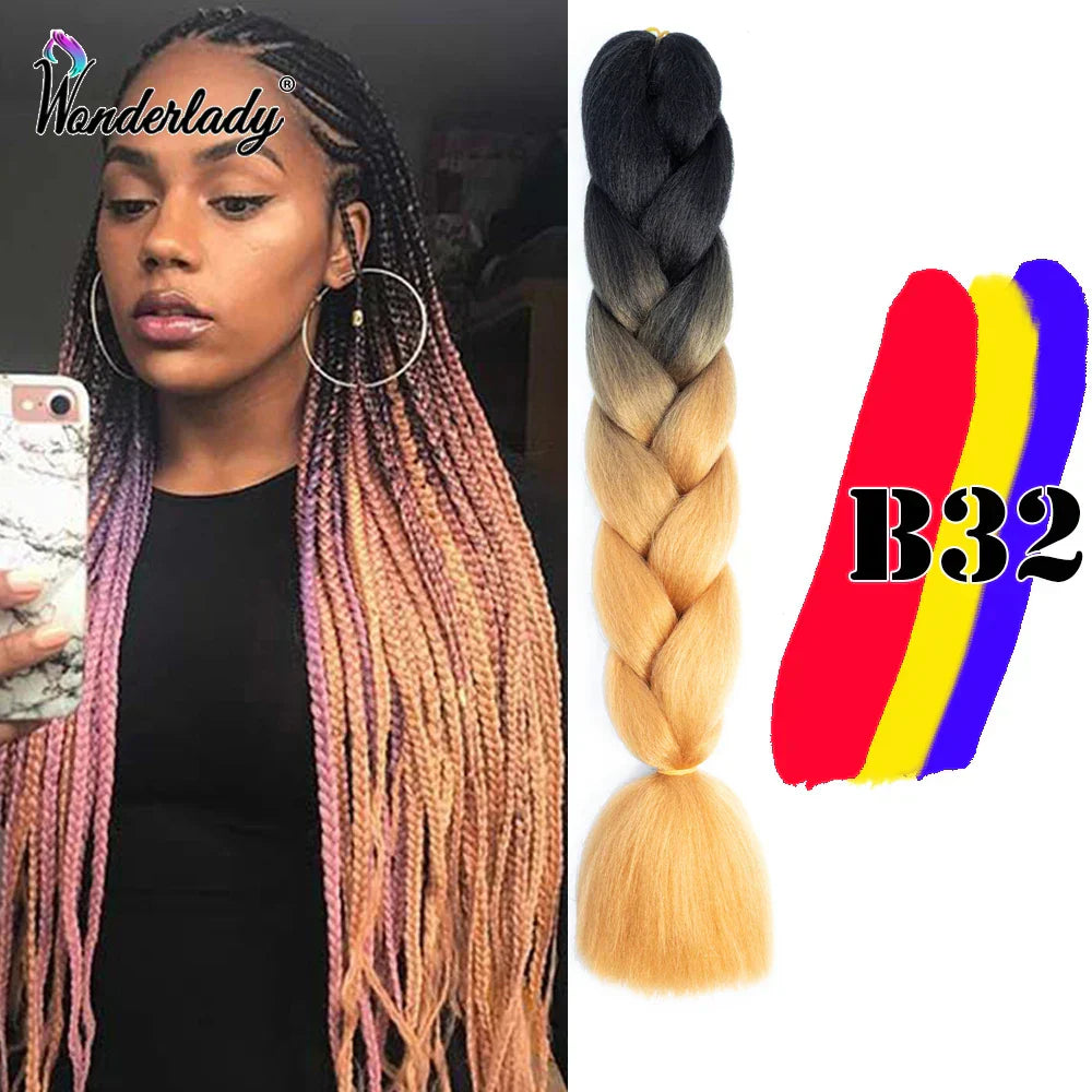 Wonderlady Color Long Colored Braiding Hair Jumbo Braids