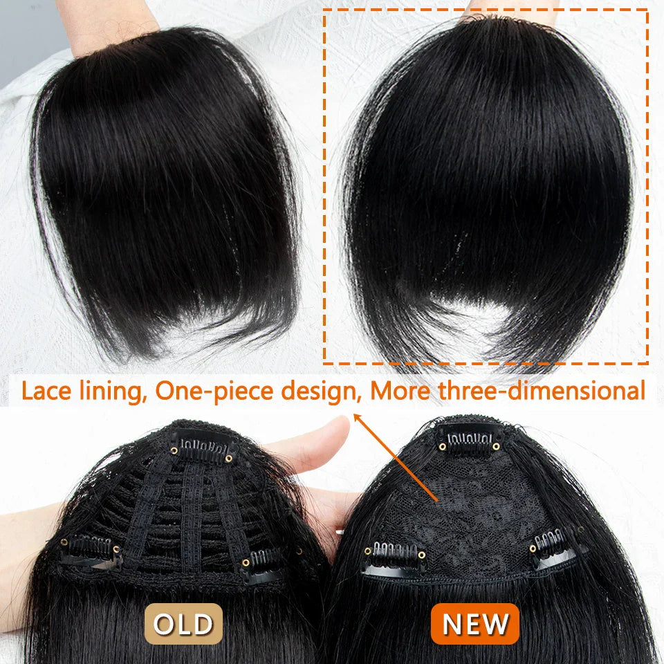 Human Hair Bangs Clips D Blunt Cut Natural