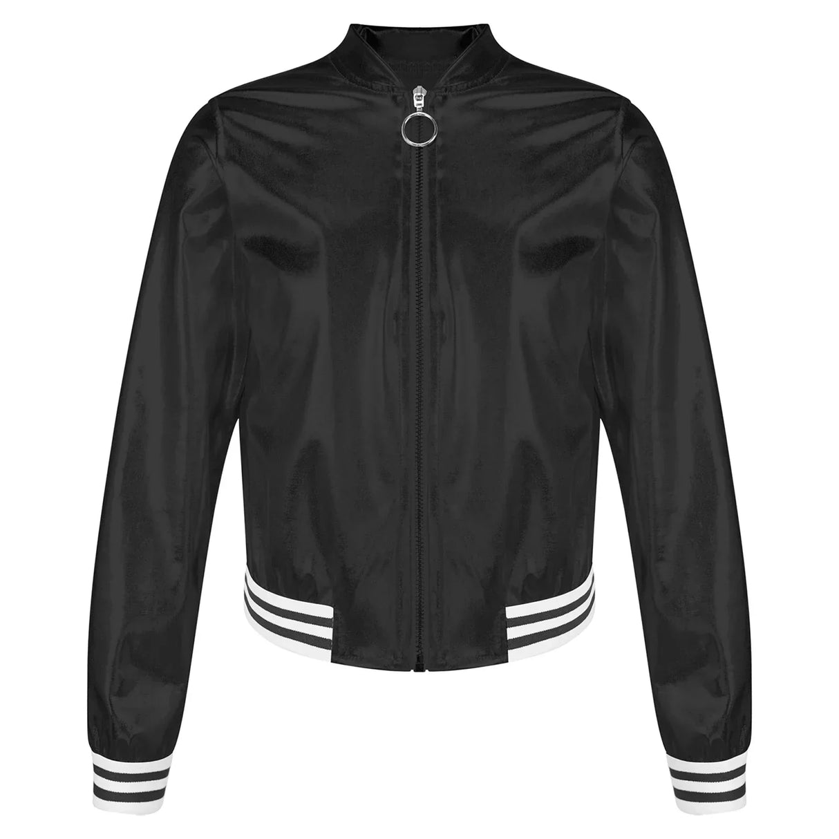 Kids Girls Shiny Baseball Jacket Bolero Disco Blazer