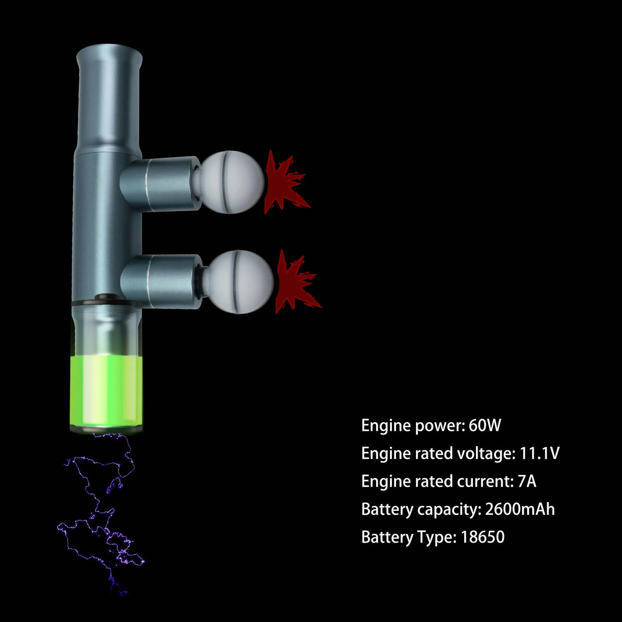 Double-Ended Fascia Gun Fitness Massage Gun Fascial Neck