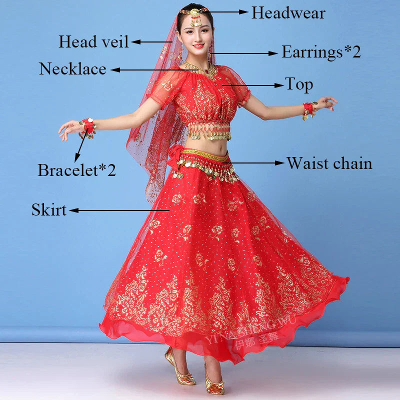 New Bollywood Costume Set Belly Dance Performance Clothes