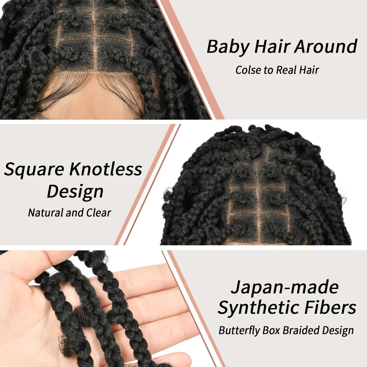 Kalyss Square Knotless Butterfly Box Braided Wigs
