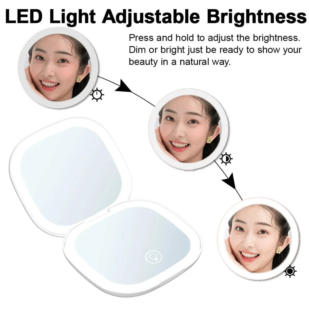 Mini Compact Led Makeup Mirror With Light X