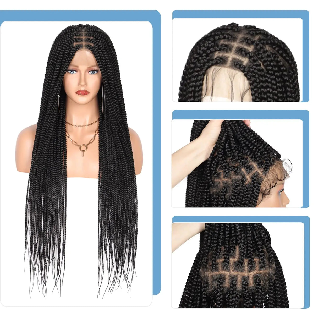 Viyskur Inches Full Lace Front Knotless Box Braided