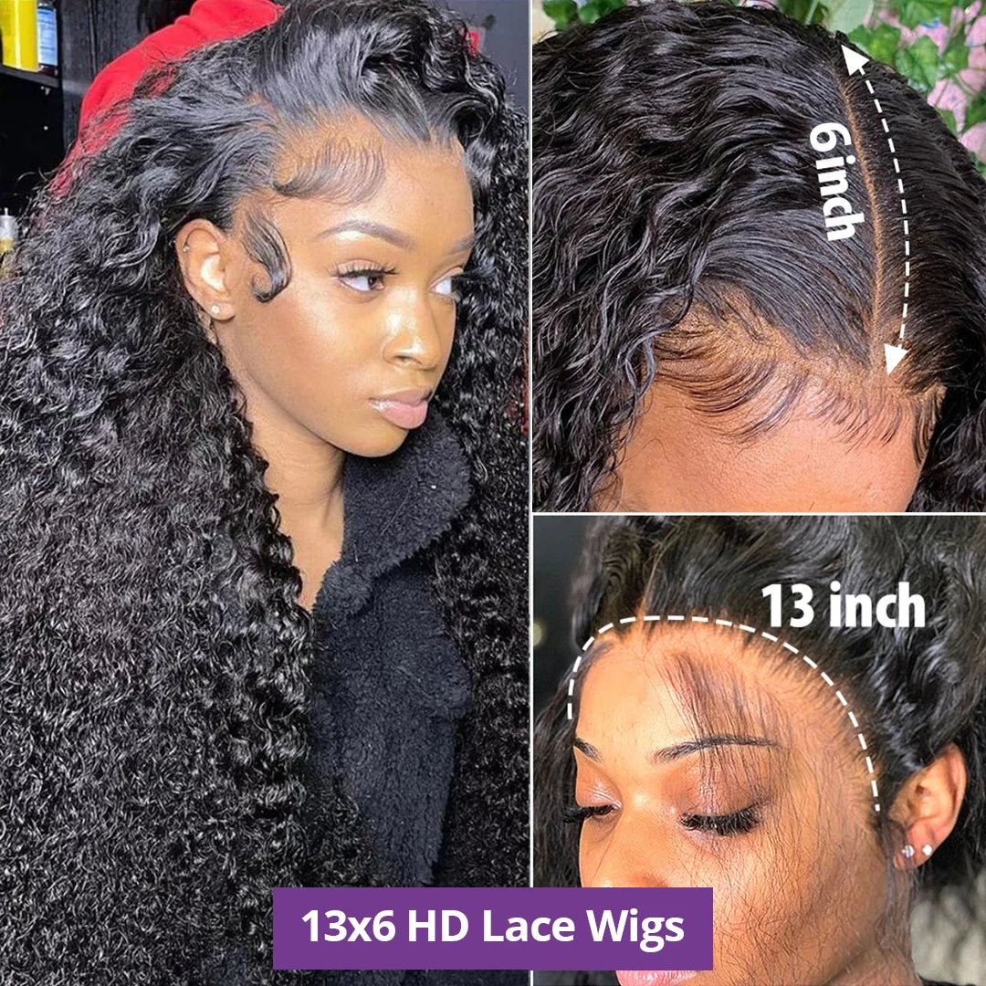 Curly Human Hair Wig X Hd Deep Wave