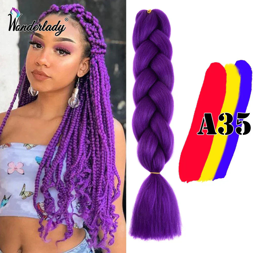 Wonderlady Color Long Colored Braiding Hair Jumbo Braids