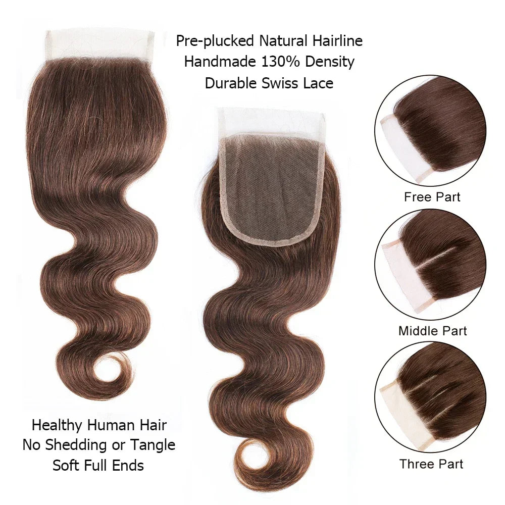 Lace Closure Body Wave Natural Color Dark
