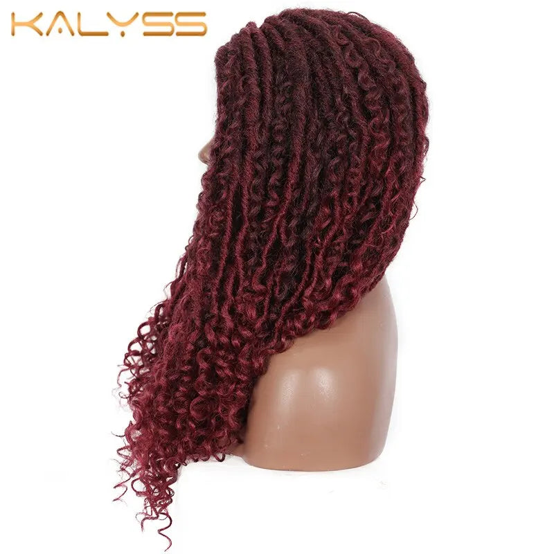 Kalyss Inches Red Wig Synthetic Braids Wigs Full
