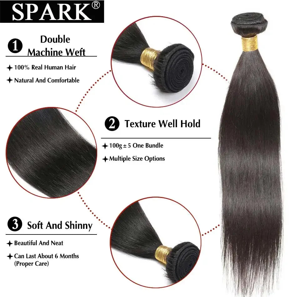 Spark A Brazilian Straight Human Hair Extension B
