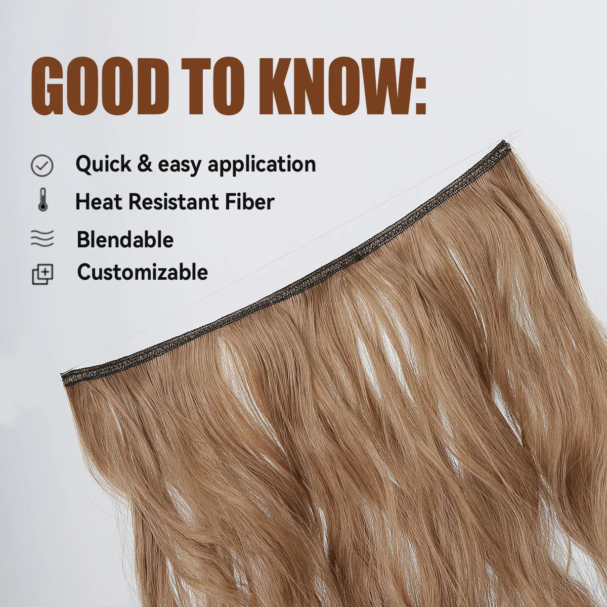 Haircube Synthetic No Clip Hair Extension Natural Hair